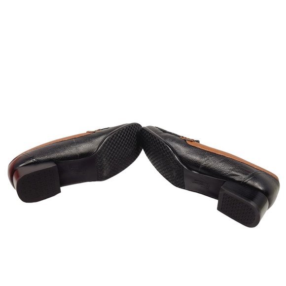 Trotters Slip on Loafers - NWT‎ - Womens 7.5 - Lindy Black and Cognac - Picture 7 of 10